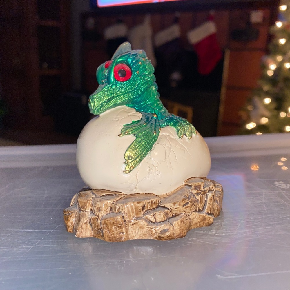 Permanently Retired Vintage 1984 Windstone Hatching Dragon Figurine